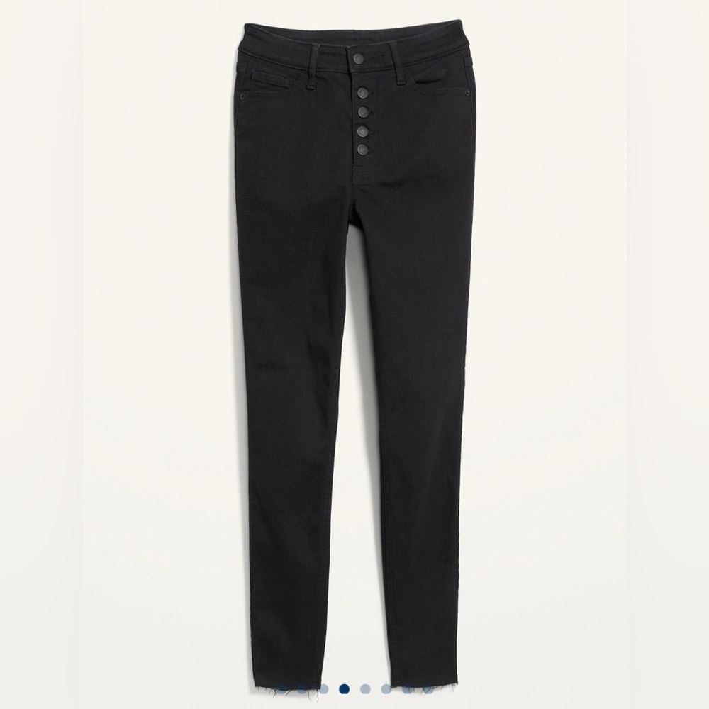 Extra High-Waisted Button-Fly Rockstar 360° Stretch Super Skinny Cut-Off Jeans